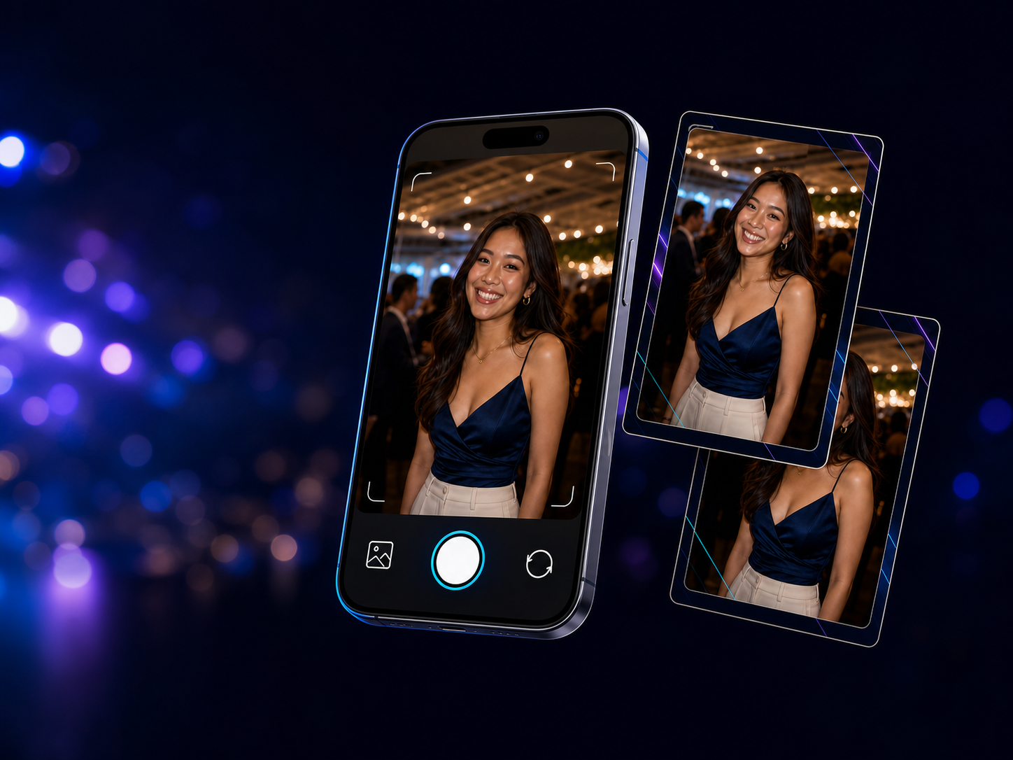 A dimensional phone camera and finished event photo frames